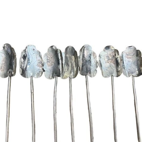 Sterling Silver Iced Tea Spoon Stirrers 7 Piece Set .925 Mexico Handmade Vintage - Picture 8 of 9